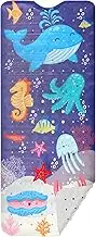 Baby Bath Mat, Non Slip Kids Bathtub Mat with Suction Cup and Drain Hole Machine, 100 x 40cm Extra Long Shower Mats for Home Kitchen Bathroom Hotel(Navy Blue)