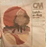 NOS VTG Latch A Rug Design CANVAS CM Columbia Minerva 24"x34" 1978 Country Road