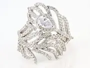 Bella Luce White Cubic Zirconia Rhodium Ovr Sterling Silver Leaf Ring 2.16CTW 7