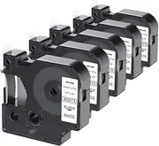 Camopro 5-Pack Replacement for Dymo D1 Label Tape 1/2 inch Black on White 45013 S0720530 Compatible with Dymo LabelManager PnP 160 210D 260P 280 360D 420P 450D Label Maker, 12mmx7m, 23Ft