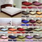 1000TC AU King/Queen/DB/SG 50cm Deep Wall Fitted Sheet-9 Colors Solid 100%Cotton