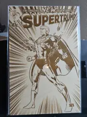 Ultra RARE 1/1 WOOD (Pine) Donald Trump SUPERMAN 233 Homage BLACKOUT COMIC