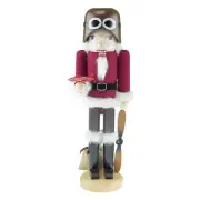 Clever Creations Pilot 15 Inch Traditional Wooden Nutcracker, Festive Christm...