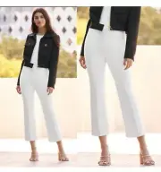 SPANX Women White On the Go Kick Flare Pants Size L NWT 26.5” Inseam New
