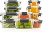 Glass Food Storage Containers with Airtight Lids, Glass Meal Prep Containers for