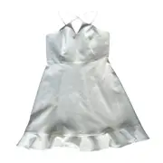 Aidan Mattox Dress Womens Size 6 Halter A-Line Short White Summer
