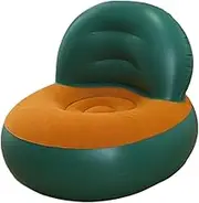 Inflatable Sofa Thickened L Shaped Lazy Sofa Portable Inflatable Lounge Chair Air Couch for Home Travel Outdoor Activities, Orange and Green