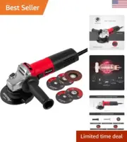Powerful Red Angle Grinder - 7.5-Amp 4-1/2 inch Electric Grinder Power Tools