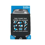 Tested On Animals - Funny Novelty Stubby Holder With Base
