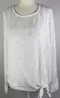 Womens Socialite Tie Front Long Sleeve Blouse S Career Wear Capsule Businesscore