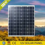 100W Solar Panel 12V 100 Watt Mono Home Caravan Camping Power Charging Battery