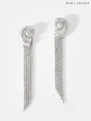 Mint Velvet Silver Tone Shell Drop Earrings (H23123) | $58
