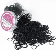 JASVERLIN Black Rubber Bands 1000pcs, Small Baby Hair Ties Ponytail Holder Tiny Hair Elastics Bands for Girls Women 1/2inch