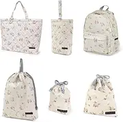 COLORFUL CANDY STYLE NU306500 Kindergarten Entrance School Entrance 6-Piece Set, Lesson Bag, Quilting (Gusseted), Shoe Case, Drawstring Bag, Gymnastics Clothing Bag, Lunch Bag, Cup Bag, Small Items,