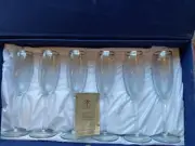 J PREZIOSI LAVORATO A MANO PLATINUM /SILVER CHAMPAGNE GLASSWARE~ITALY SET OF 6