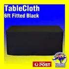 FITTED 1.8M BLACK 6FT Tablecloth Wedding Rectangle Table Cloths Market Trestle