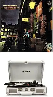 Crosley Cruiser Bluetooth Portable Turntable (White Sands) and David Bowie - Rise & Fall Of Ziggy Stardust (2012 Remaster) [Bundle]