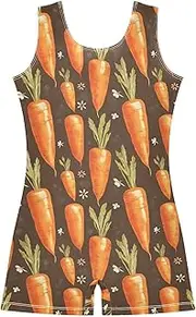 [FRODOTGV] Retro Carrots Leotards for Girls Gymnastics Soft Tumbling Dance Outfit for Training, Yoga, Tumbling