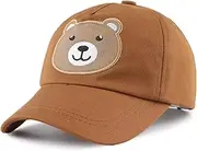 [XIAOHAWANG] Unisex Summer Hat Girls Sun Protection Baseball Cap Boys Peaked Cap UV Protection Baseball Cap Children's Cap Spring Summer, broun Bear, 2-5 Years