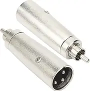 tunghey XLR to RCA Male Adapter, RCA Male to 3 Pin XLR Male Connector, HiFi Durable Gender Changer Audio Converter Coupler for Mixer Recorder amplifiers etc.