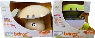 Interactive Retro Robot Beingz Lot Touch Lamp & Alarm Clock Radio Sensors Sound
