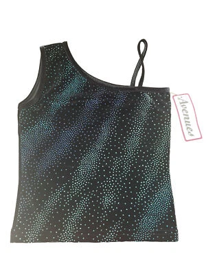 Off Shoulder Black Glitter Velvet Top Avenues Dancewear Girls Medium Jazz Dance