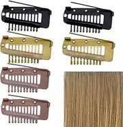 10 Teeth Chunni Dupatta Clip with Safety Pins - 3/4/6 Hair Extension Clips, Strong Chunni Grip Hair Clip, Metal Wig Clips, Chunni Clips Comb, Portable Wig Clips to Secure Wig for Women