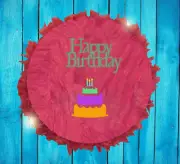 Happy Birthday Cake party fiesta Pinata pull string or hit optional stick kids