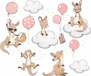 [Namly Design] Wallsticker - Kangaroos and Balloons