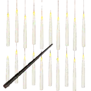 Halloween Decorations, 12pcs Floating Candles Led With Magic Wand Remote, Hanging Flameless Candles, Flickering Warm Light Candles Decor