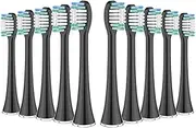 Tooth Brush Heads, Compatible For Aquasonic Black Series Pro Vibe Series Duo Pro Series Electric Toothbrush Heads Replacement Refill Bristle(10pcs black)