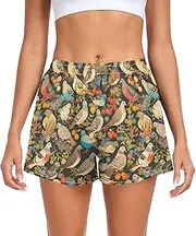 [FRODOTGV] Colorful Dove Birds Women's Athletic Shorts Ouick Dry Exercise Shorts for Travel Volleyball Running Cycling S