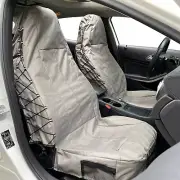 Grey Black Canvas Seat Cover Multi-Pockets For Toyota Corolla Cross Atmos Hybrid