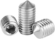 50pcs M5×3mm 304 Stainless Steel Allen Socket Set Screws, Pointed end Set Screw, Metric top Screw, Stop Screw