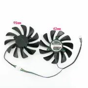 Pair Fans Cooler Fan For DATALAND RX 590 RX 580 Red Devil PLD10015B12H 95mm