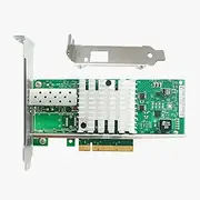 10Gb Network Card Single SFP+ Port PCIE x8 Ethernet Converged Server Adapter NIC Compatible Intel X520-DA1 82599EN Chip Support Windows 7/8/10/11/Visa,Server/Linux/VMware