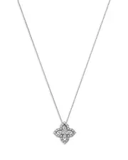 Bloomingdale's Fine Collection Diamond Clover Pendant Necklace in 14K White Gold, 0.50 tcw