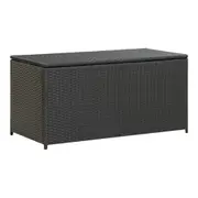 Outdoor Storage Box Poly Rattan Garden Patio Chest Container 1m x 50cm Black