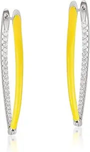 [Gem O World] Yellow Shadow Hunters: Real 925 Sterling Silver Earrings for Intriguing Style and Authentic Elegance, Sterling Silver, No Gemstone