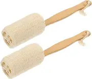 Mikinona Multi-use Loofah Brush Scrubber Long Handle Bath Brush Exfoliating Tool Shower Accessory