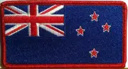 New Zealand Flag Patch W/ VELCRO® Brand fastener Military Red Border #5