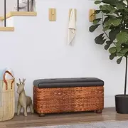 Storage Benches 2 pcs with Brown Cushion 69 cm Cattail Outdoor Furniture Seating