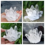 Natural Clear Cluster Crystal Quartz Healing Specimen Mineral Hot L4V4