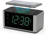 Alarm Clock Radio with Bluetooth FM Radio Dual Alarm with Snooze Large LED Displ