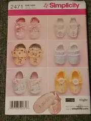 Simplicity 2471 Baby Shoes Elaine Heigl Designs Sewing Pattern Uncut