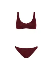 [Oseree] Oseree-Oseree Burgundy Costume Da Bagno Due Pezzi-Donna S