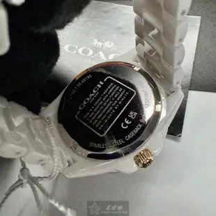【COACH】COACH蔻馳女錶型號CH00167(白色錶面白錶殼白陶瓷錶帶款)