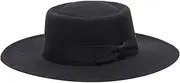 [FONSMAY] Winter Fedora Hats for Women Fashion Flat Wide Brim Wool Felt Jazz Fedoras Hat for Men Goth Flat Top Bow Cap