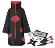 Akatsuki Uchiha Itachi Anime Unisex Costume Ninja Naruto Cloak L