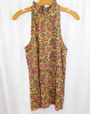 NWT Cynthia Rowley Womens Multicolor Floral Sleeveless Halter Blouse XS